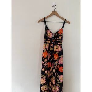 Free People Women's Black Floral Wisteria Maxi Dress NWT Size XS